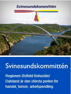 Bild på Svinesundsbron och Svinesundskommitténs logga